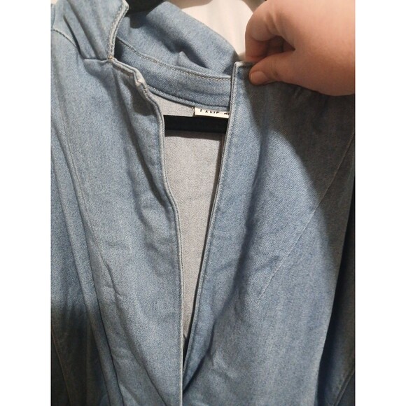 Lane Bryant Jacket Womens 26 Light Wash Chambray Button Soft Stretch Pockets - Picture 5 of 9